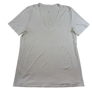 Lululemon Love Tee V-Neck Short Sleeve Shirt White Women's 8 Activewear Top